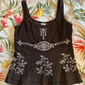 Enjoy corduroy embroidered tank top